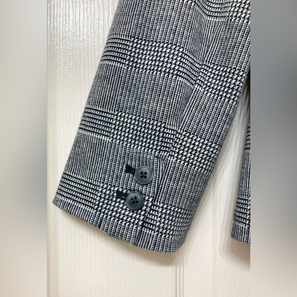 Old Navy Women’s Glen Plaid Knit Blazer Jacket Medium Heritage Poetcore Academia - Picture 6 of 10